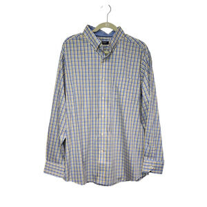 Cremieux Classics Long Sleeve Plaid Yellow/ Blue Button Down Dress Shirt XL